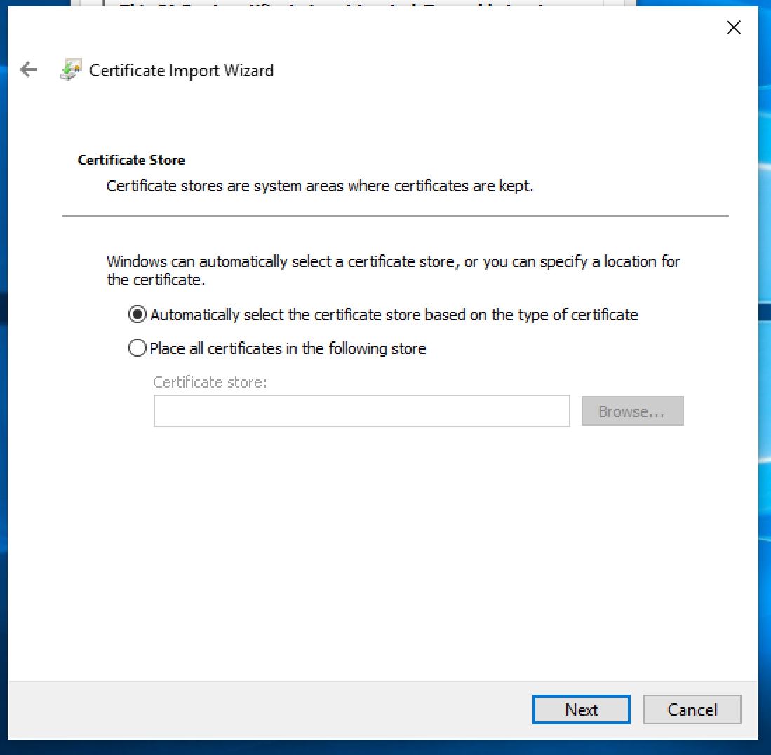 pick store location of cert