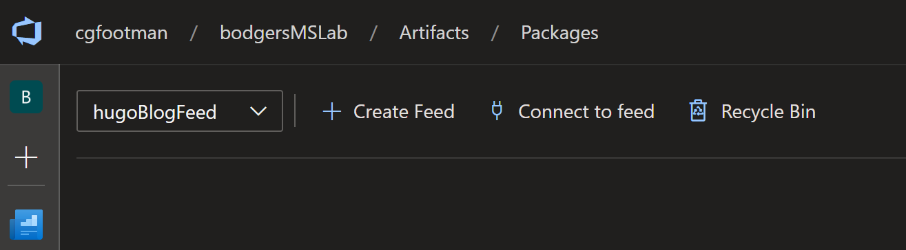 Your new Azure Artifacts Feed