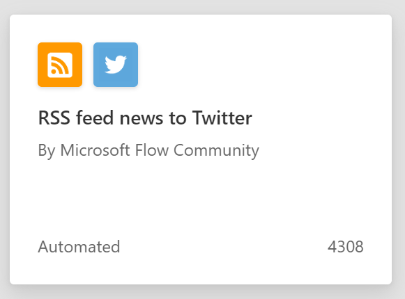 Click on RSS feed news to Twitter template