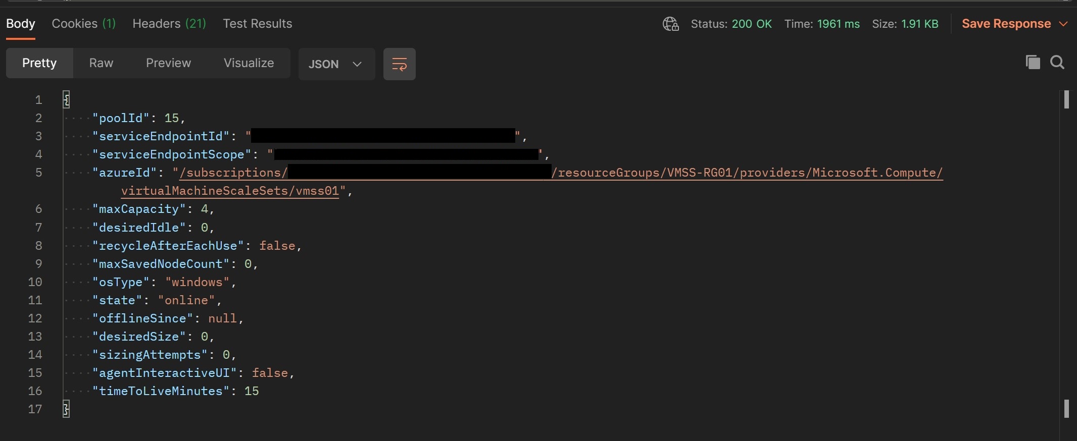 Postman Return screen
